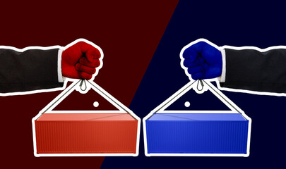 Illustrated Concept of Handheld Container Trade