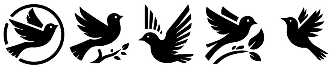Bird Silhouette: Avian Symbol, Wildlife, Flat Vector Illustration