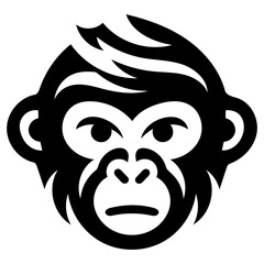Monkey Logo: Primate Symbol, Playful Branding, Jungle Concept, Flat Vector Illustration
