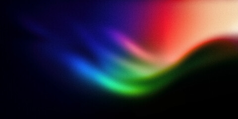 Obraz premium A captivating abstract gradient showcasing vibrant shades of red, blue, green, purple. The fluid blend of colors creates a dynamic and modern background, digital art, web design, presentations