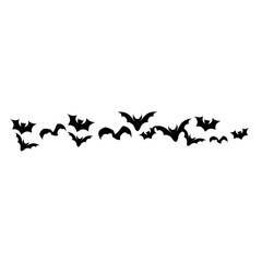 Halloween silhouettes flying bats pattern line