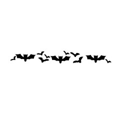 Halloween silhouettes flying bats pattern line