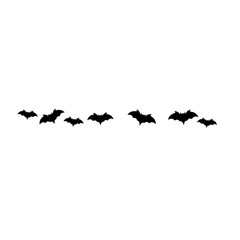 Halloween silhouettes flying bats pattern line