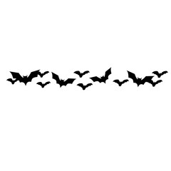 Halloween silhouettes flying bats pattern line