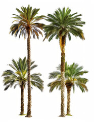 Fototapeta premium Set of Palm Trees isolated on white background