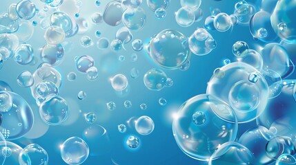 Clear azure fluid froths. Collagen serum froths. Beauty extract. Idea skin treatment beauty remedy. 3d depiction.