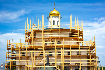 Restoration of the Vladimir Golden Gate.
 A historical monument of the XII century.