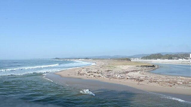 茨城　海と大北川河口（北茨城市）