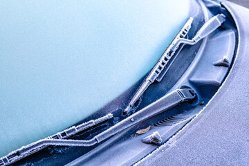 typical car in winter - frost