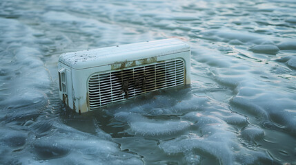 Air conditioner drowned the water