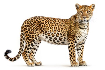 Elegant leopard on white background 