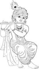 Lord Little Krishna Vector Image