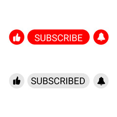 Set of sleek icons featuring like, subscribe, and notification bell activation. Perfect for enhancing user engagement on digital platforms.