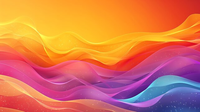 rainbow colors, wave gradient shape over Apricot orange background, round, centered