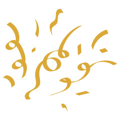  bright confetti isolated on transparent background. Festive Vector illustration. Gold Party Popper