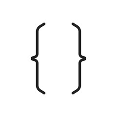 black curly braces icon for text decoration
