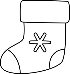Christmas sock outline icon.
Christmas  stocking outline.