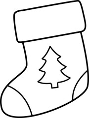 Christmas sock outline icon.
Christmas  stocking outline.