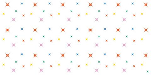 Abstract Memphis style background vector. Basic sparkle star icons colorful background