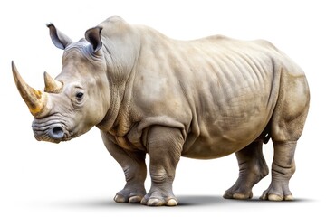 Obraz premium Majestic rhinoceros on white background