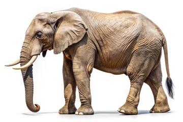 Fototapeta premium Elephant on white background with copy space 