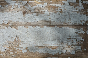 texture of an old gray wall from a wooden board with white shabby paint