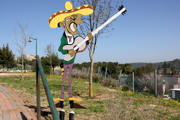 Figures and statues for children in the city park.