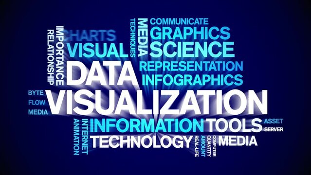 Data Visualization animated word cloud;text design animation tag kinetic typography seamless loop.