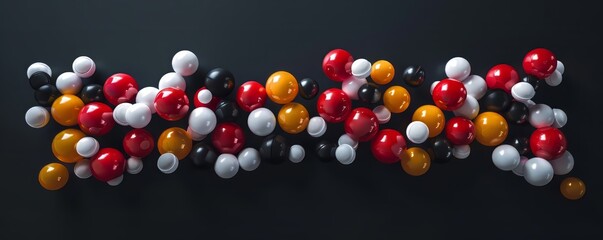 Colorful Spheres Against Black Background