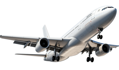 Airplanes isolated on white or transparent background. AI Generated.