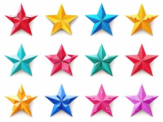 Obraz premium Origami star set