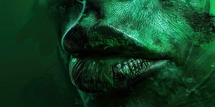 Disgust (Green): A curled lip or wrinkled nose represented by a curved line