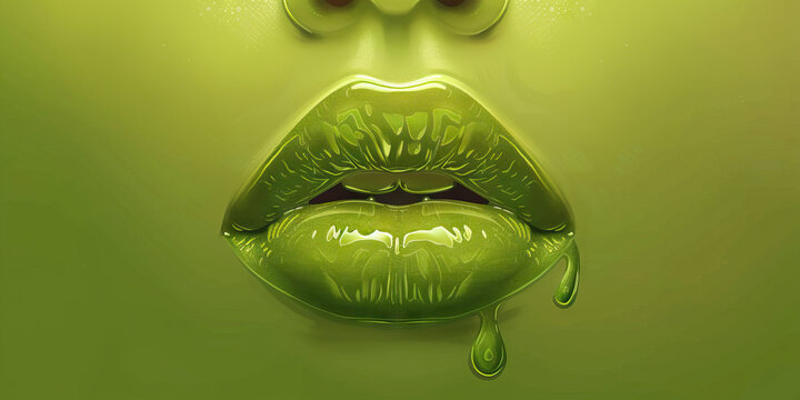 Disgust (Green): A curled lip or wrinkled nose represented by a curved line
