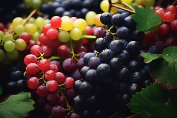 grapes and wine background, generative ai
