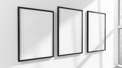 Multi frame mockup, home room interior, wall poster frame