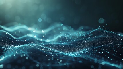 Fototapeta premium Create a visualization of soundscape. The visualization should be blue, green, and black color scheme.