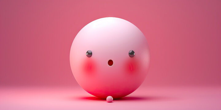 Embarrassment (Pink): A blushing face represented by a circle with rosy cheeks
