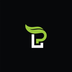 PL letter leaf logo, P letter leaf logo, PL logo, P  logo