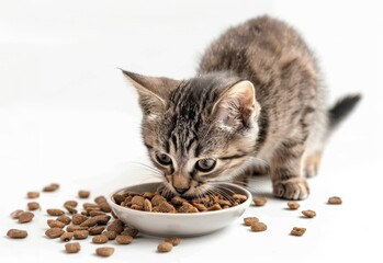 Studio Shot: Cat Enjoying Meal