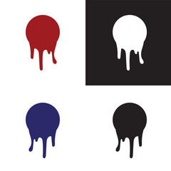Colorful  paint drop and splash hand drawn for design. isolated on white and black background. EPS 10