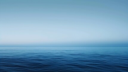 Obraz premium Serene Gradient Blue Backdrop Tranquil Ocean Horizon Landscape