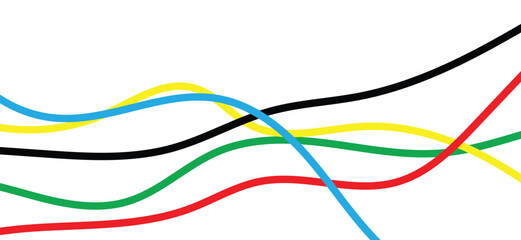 Olympic games straight lines, Olympic color ring, game line, modern, design vector illustration.