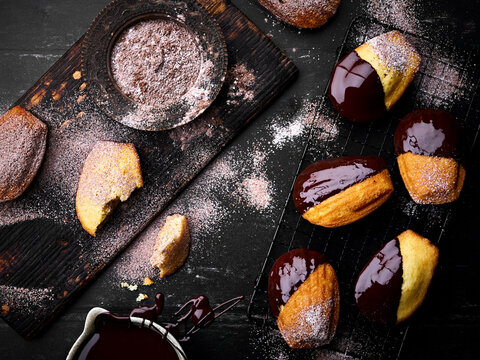 Chocolate Madeline's cinnamon sugar