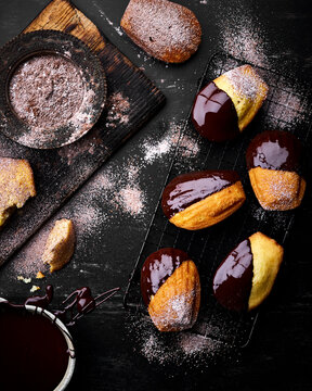 Chocolate Madeline's cinnamon sugar