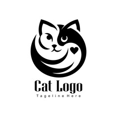 Cat logo design with iconic style