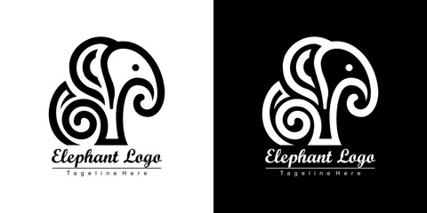 Fototapeta premium elephant logo design with a minimalist and iconic shape