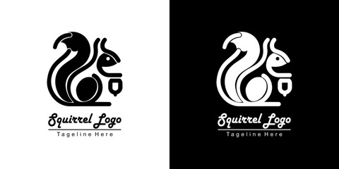 Squirrel shaped logo design with modern style combined with classic