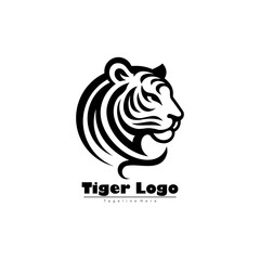 Tiger Head Logo Design with Elegant Characters