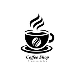 logo design for a cup of coffee with the best coffee beans