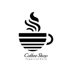 logo design a cup of hot coffee with a delicious aroma